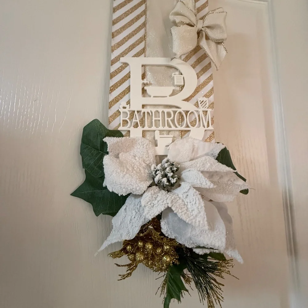 Im Featured! Holiday Bathroom Over The Door Double Christmas Swag wreath